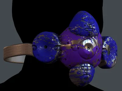 Gas mask helmet 3d model scifi Low-poly Low-poly 3D model