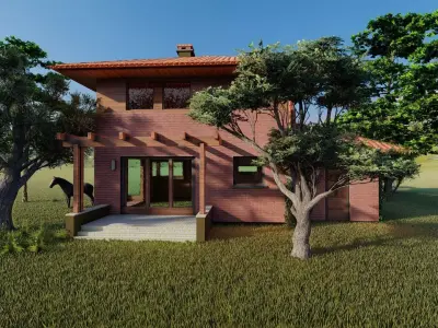 simple house exterior 3D print model