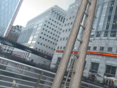 Wooden Electricity A-Pole with Ladder - Object 035 Low-poly 3D model