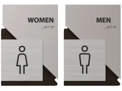 Restroom Directional Door Signs 6 3D model