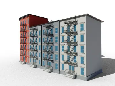 City appartment Low-poly 3D model