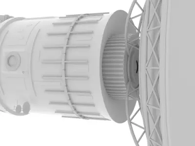 Satellite spacecraft hanging from pole 3D model