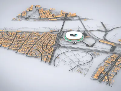 Warsaw National Stadium Warsaw Poland 3D model