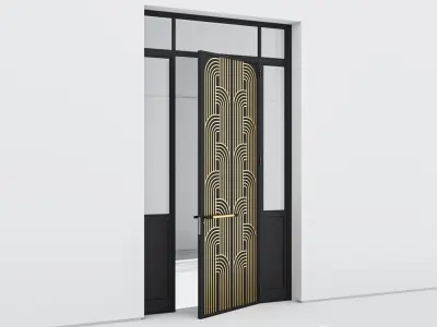 Aluminium door 307 3D model