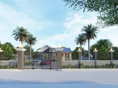 House Design Modern Exterior One Storey Low-poly 3D model
