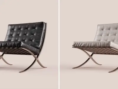 Barcelona 3d collection - chair - daybed - stool 3D model