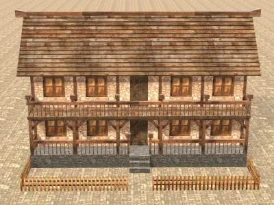 Medieval house fourteen 2 Low-poly 3D model