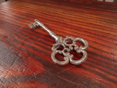 Ornamental Antique Key Low-poly 3D model