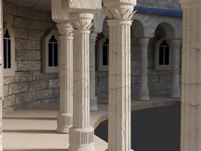 Cartoon Fantasy Castle 3D model