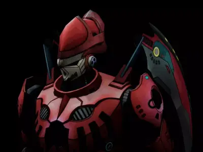 Cyberpunk halo armor Low-poly 3D model