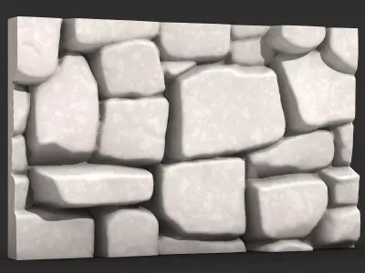 Exterior Rough Stone Wall Panel 3D print model purchase