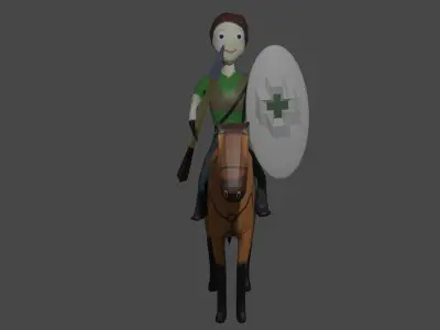 Light Cavalry Character Lowpoly Low-poly 3D model
