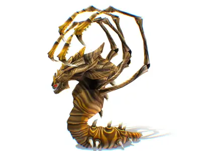 Animated Monster Snake Lizard Reptile Bug Low-poly 3D model