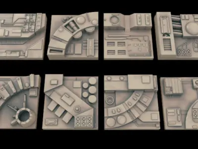 Sci-Fi Landscape Construction Kit Low-poly 3D model