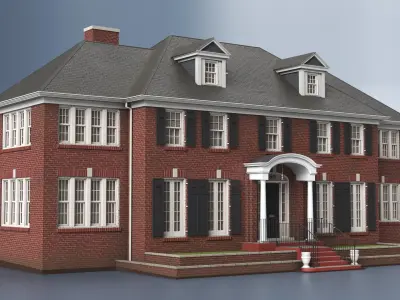  Home Alone Brick Colonial House 