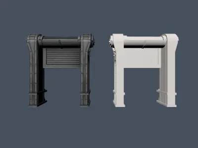 Doors city assets for game Low-poly 3D model