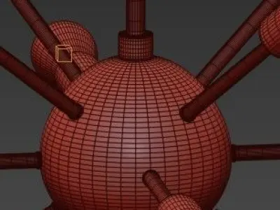 Silver sputnik chandelier no 3D model