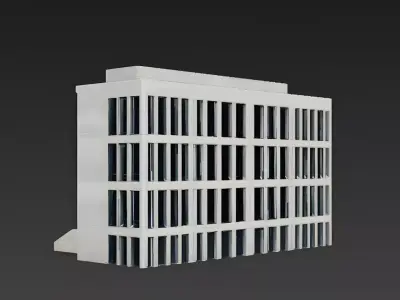 Brutalist Concrete Government Building 3D Model Low-poly 3D model