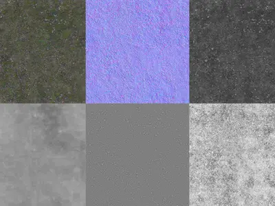 Seamless PBR Scanned Small Parking Gravel 3x3 meter Texture