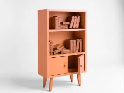 Bookself STL File - Miniature Furniture  3D print model