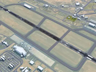 Tabuk Prince Sultan Bin Abdulaziz Airport 12km Low-poly 3D model