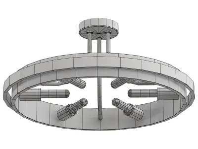 davos light semi-flush mount gold 3D model