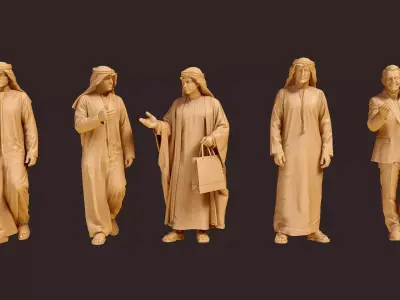 Dubai Indoor Mall Shoppers - 36 Architectural Figures 3D print model