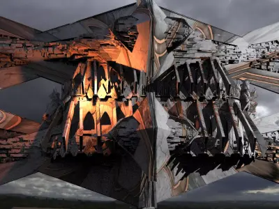 Sci-Fi Egyptian Alien Floating Monolith massive 4 3D model