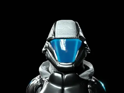 Space Moon Guardian Warrior Low-poly 3D model