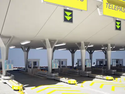 Highway Toll Gate 3D model