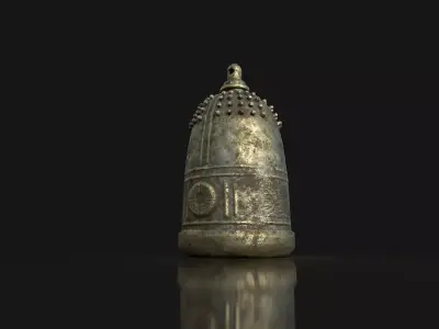 Old Japanese Bell Low-poly 3D model