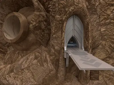 Star Wars - Dookus secret hangar Low-poly 3D model