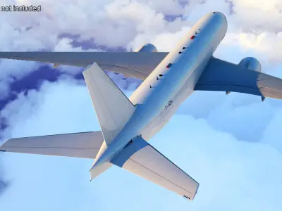  Commercial Freighter Airplane Boeing 777 Rigged 