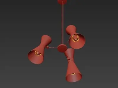 cairo lamp with three lights hanging from it 3D model