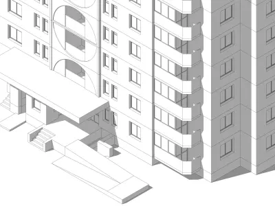 Soviet Serial Panel House 3D model