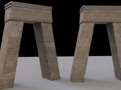 Ancient Gate pharoh 3d model Low-poly 3D model