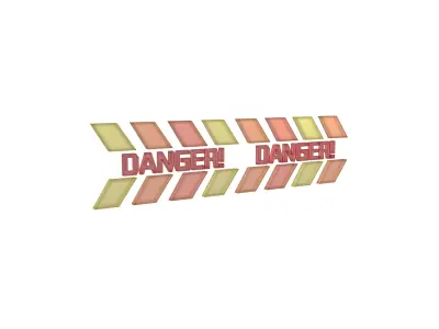 Cyberpunk Future Danger Sign v1 019 Low-poly 3D model