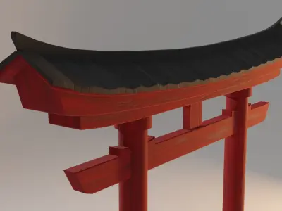 Torii Gate Low-poly 3D model