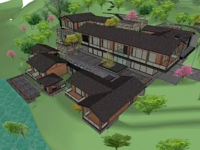 Bed and Breakfast - Chinese Architecture 03 3D model