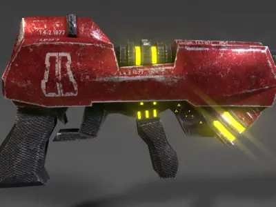 Sci Fi Rifle-Pistol - Ultra Optimized Low-poly 3D model