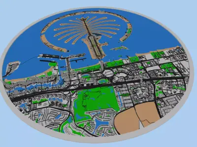 Palm Jumeirah Dubai United Arab Emirates 3D print model