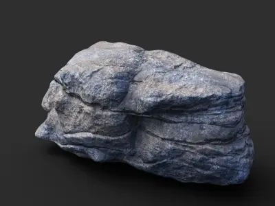 Low poly Gray Boulder Beach Rock Collection 210103 Low-poly 3D model