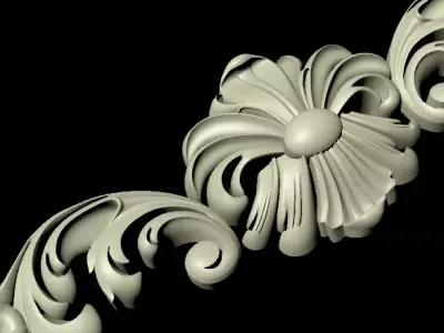 Central decor ornament for furniture 3D model 1139