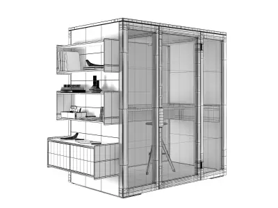 Talky M Meeting Pod with Shelves 3D model