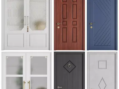 Set Classic Door 08 3D model