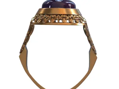 Mans gold ring 3D print model