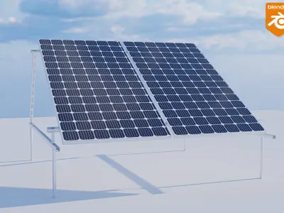 Sun Solar Panels PBR 3D model