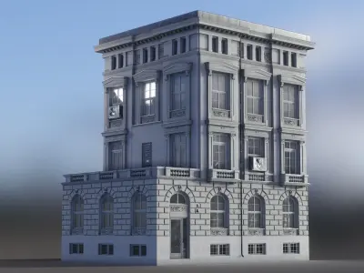 European Building 01 Low-poly 3D model