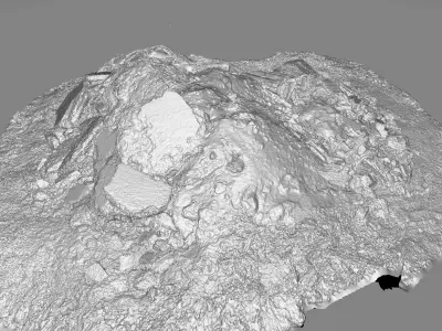 Rubble construction pile Low-poly 3D model