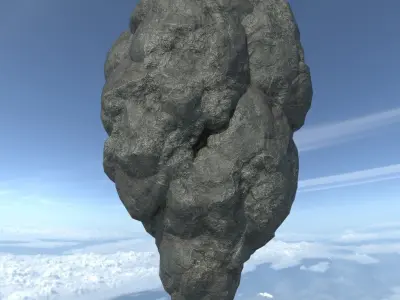 Low poly Floating Island Black Rock Pack 190502 Low-poly 3D model